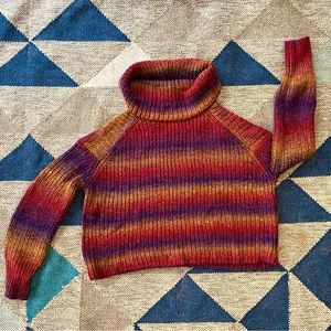 Glitter Glow Up Cowl Neck Winter Sweater with Metallic Threading | XS